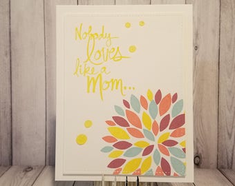 Tarjeta del día de la madre, feliz día de la madre, tarjeta de felicitación con sobre, hecho a mano, 3D, para mamá, tarjetas para mujer, flores, dalia, amor, regalo