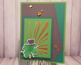 Tarjeta de felicitación hecha a mano del día de San Patricio: Shamrock