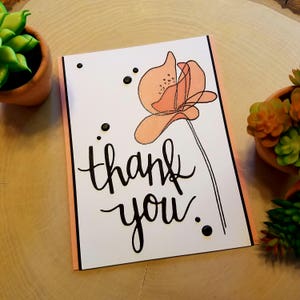 Bedankt - Bedankt kaart - Bedankkaart - Handgemaakte kaart - Wenskaart - Waardering - Bloem - Kaart voor haar of hem - Cadeau - Cadeau-ideeën