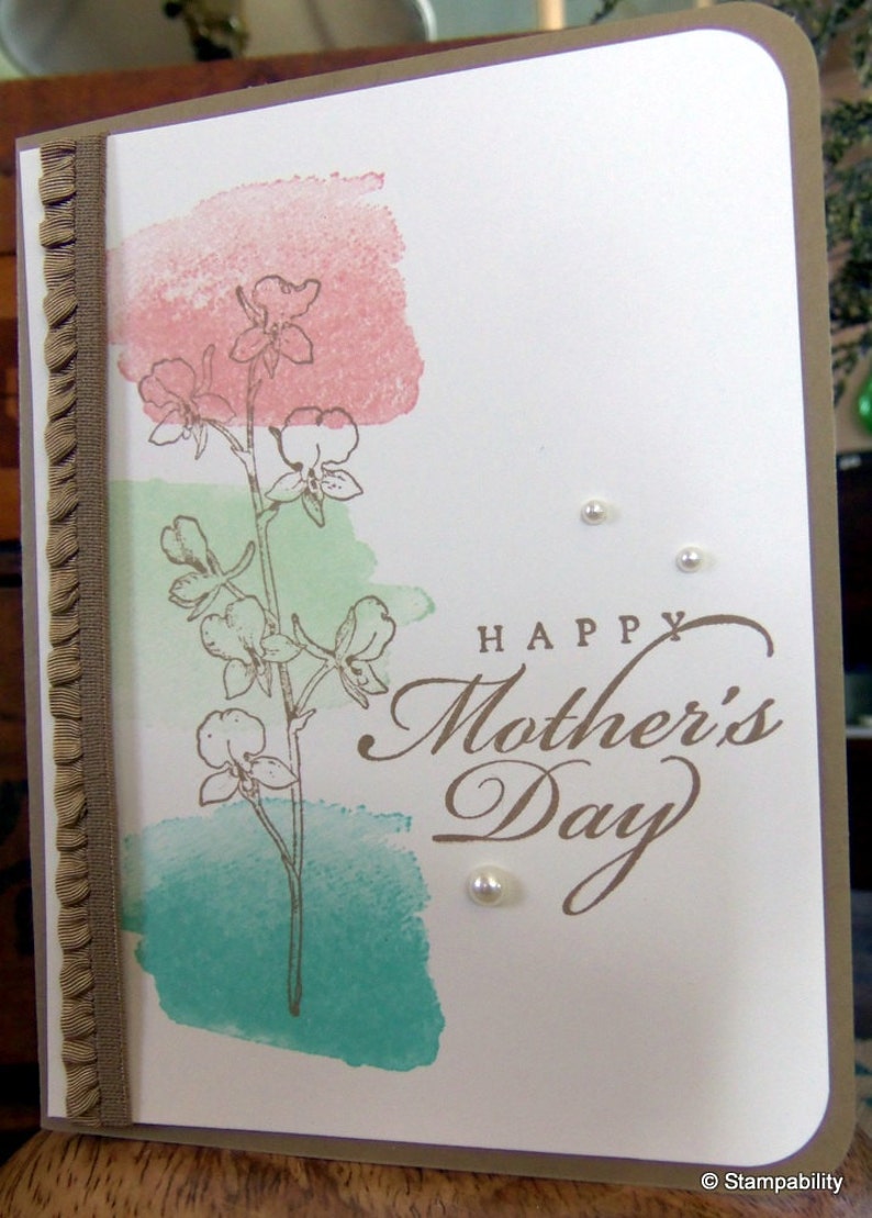 Mother's Day Card, Happy Mother's Day, Greeting Card with Envelope, Handmade, for Mom, for Her, Cards for Women, Flowers, Floral, Love, Gift image 2