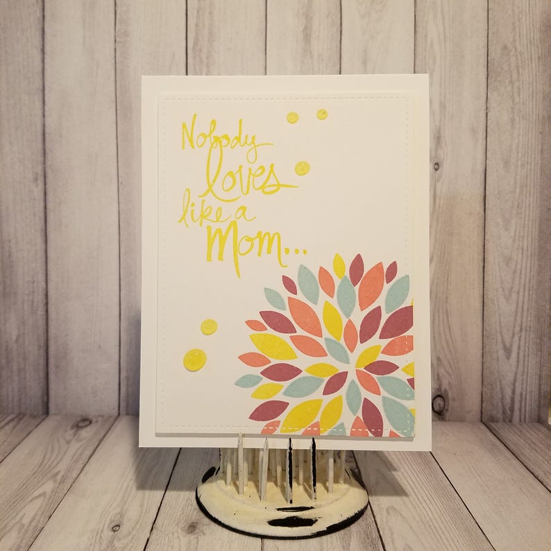 Muttertagskarte, Alles Gute zum Muttertag, Grußkarte mit Umschlag, Handgemacht, 3D, für Mama, Karten für Frauen, Blumen, Dahlie, Liebe, Geschenk Bild 1