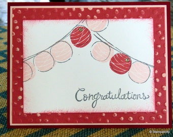 Lanterns - Congratulations Card - Congrats - Celebrate - Celebrations - Handmade Greeting Card - For Her - For Him - Gift - Gift Ideas