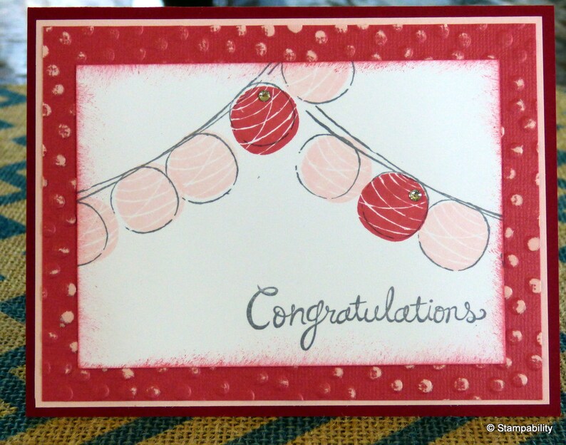 Lanterns Congratulations Card Congrats Celebrate Celebrations Handmade Greeting Card For Her For Him Gift Gift Ideas image 1
