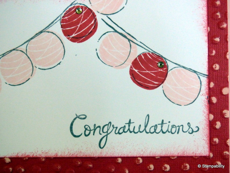 Lanterns Congratulations Card Congrats Celebrate Celebrations Handmade Greeting Card For Her For Him Gift Gift Ideas image 3