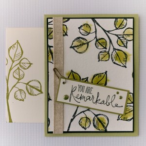 Eres extraordinario, en blanco por dentro, tarjeta de felicitación hecha a mano, hojas de acuarela, naturaleza, bosque, hoja, ser querido, amigo, felicitaciones, felicitaciones