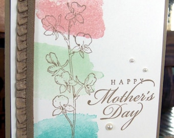 Tarjeta del día de la madre, feliz día de la madre, tarjeta de felicitación con sobre, hecha a mano, para mamá, para ella, tarjetas para mujer, flores, floral, amor, regalo