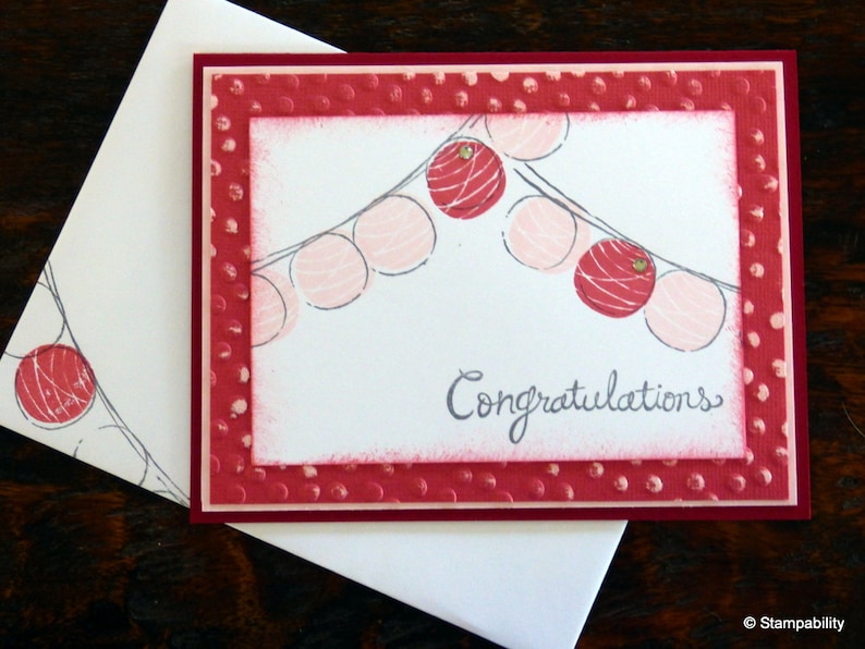 Lanterns Congratulations Card Congrats Celebrate Celebrations Handmade Greeting Card For Her For Him Gift Gift Ideas image 5