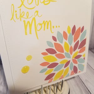 Muttertagskarte, Alles Gute zum Muttertag, Grußkarte mit Umschlag, Handgemacht, 3D, für Mama, Karten für Frauen, Blumen, Dahlie, Liebe, Geschenk Bild 3