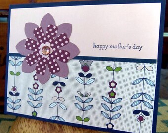 Tarjeta del día de la madre, feliz día de la madre, tarjeta de felicitación con sobre, hecho a mano, tarjetas para mujeres, para mamá, para ella, flores, floral, amor, regalo