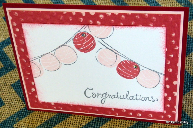 Lanterns Congratulations Card Congrats Celebrate Celebrations Handmade Greeting Card For Her For Him Gift Gift Ideas image 2