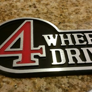 Aluminum Retro Toyota 4 Wheel Drive Badge