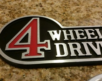 Aluminum Retro Toyota 4 Wheel Drive Badge