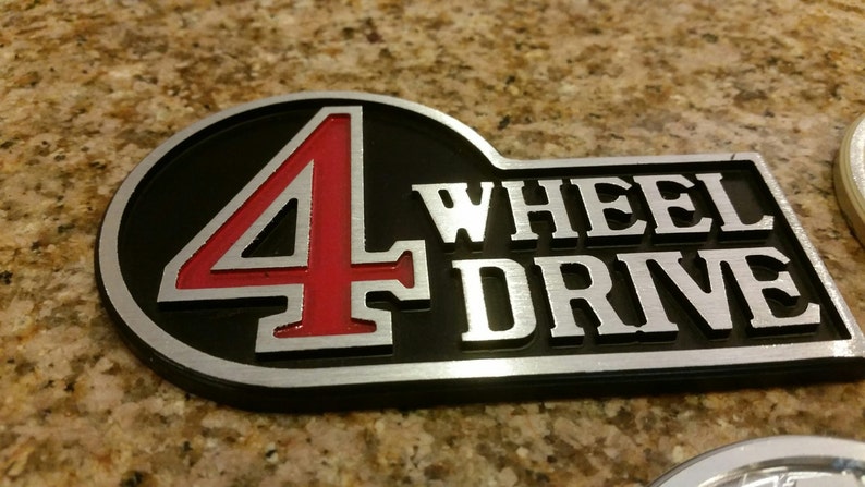 Aluminum Retro Toyota 4 Wheel Drive Badge