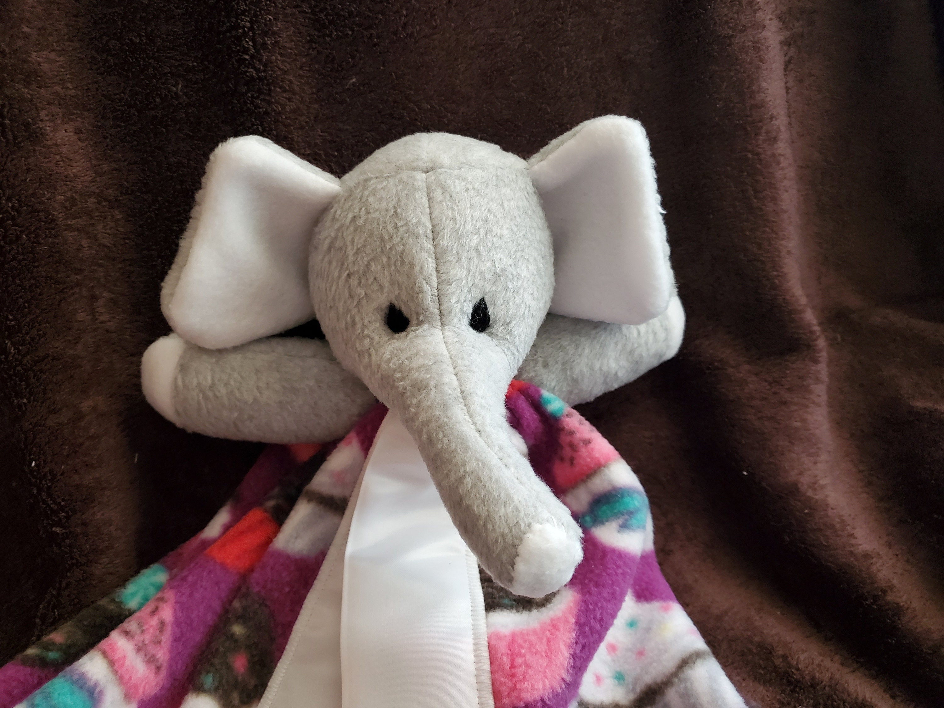 Mini Elephant Blanket Buddy Who is Oh so Cuddly With a Cupcake Etsy