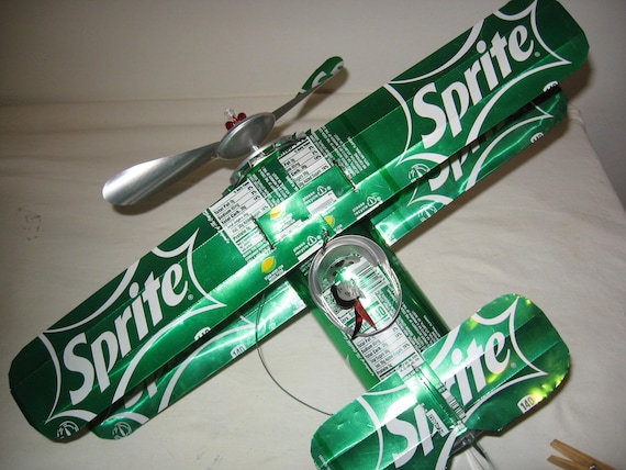 Sprite 21 Soda Can Airplane - Handcrafted-Wind Spinner-sun catcher-air plane
