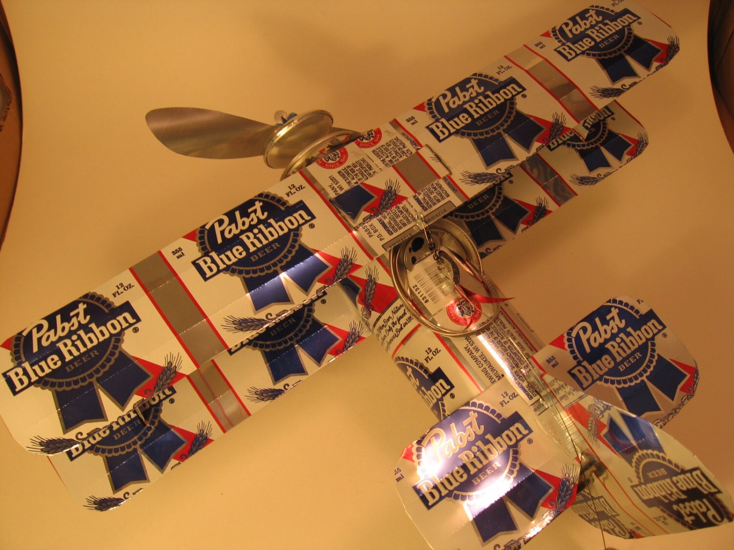 Pabst Blue Ribbon Beer Can Airplane Handcraftedwind Spinner Airplane