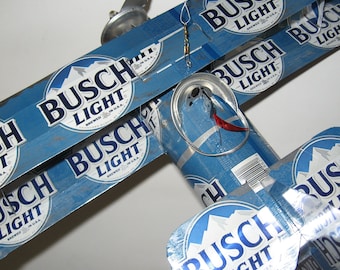 Handcrafted - Busch Light Beer Can Airplane - Wind Spinner - Can Art - Sun Catcher