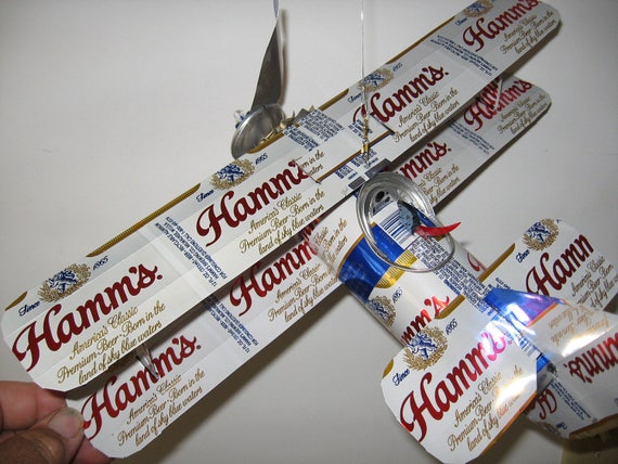 Hamm's  Beer Can Airplane, Windspinner, Wind Catcher, Can Art,