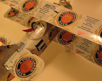 Miller Lite Beer Can Airplane - Handcrafted-Wind Spinner- Airplane