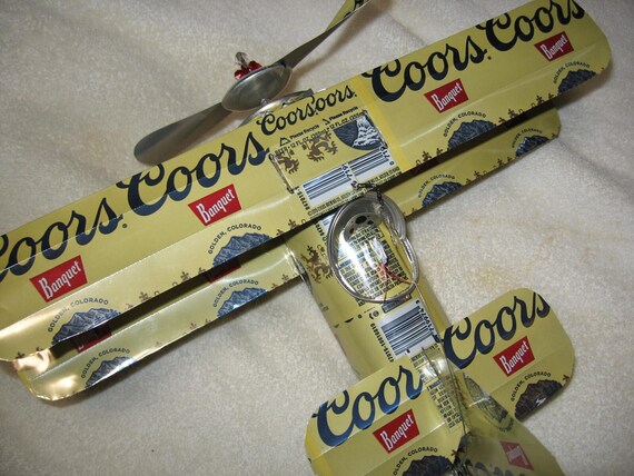 Coors Banquet 23 Beer Can Airplane - Handcrafted-Wind Spinner-sun catcher-air plane