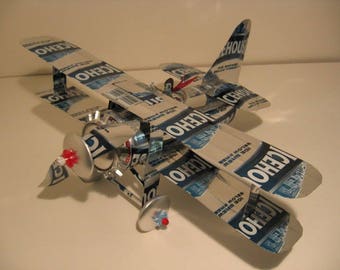 Icehouse Beer Can Airplane - Handcrafted-Wind Spinner- Airplane