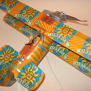 Oberon Beer Can Airplane - Handcrafted-Wind Spinner- Airplane - Can Art