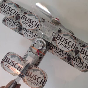 Handcrafted Beer Can Airplane- (Limited edition 21 dig. gray) -Wind Spinner- Airplane - Can Art