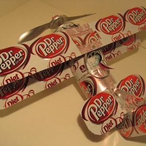 Dr. Pepper Diet C/F Soda Can Airplane - Handcrafted-Wind Spinner-sun catcher-air plane