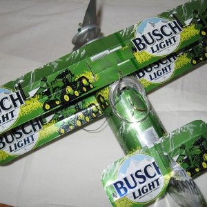 Handcrafted Beer Can Airplane ( John Deere ) -Wind Spinner- Airplane - Can Art