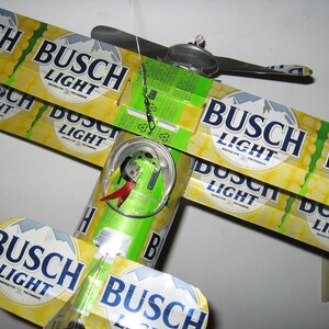 Handcrafted Beer Can Airplane (Corn Farmer) -Wind Spinner- Airplane - Can Art