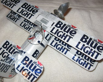 Labatt Blue Light Beer Can Airplane: Handcrafted Wind Spinner