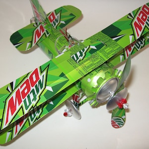 Mtn Dew 2017 Soda Can Airplane - Handcrafted-Wind Spinner-sun catcher-air plane