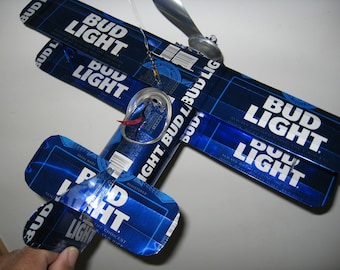 Handcrafted Bud Light Beer Can Airplane -Hand crafted