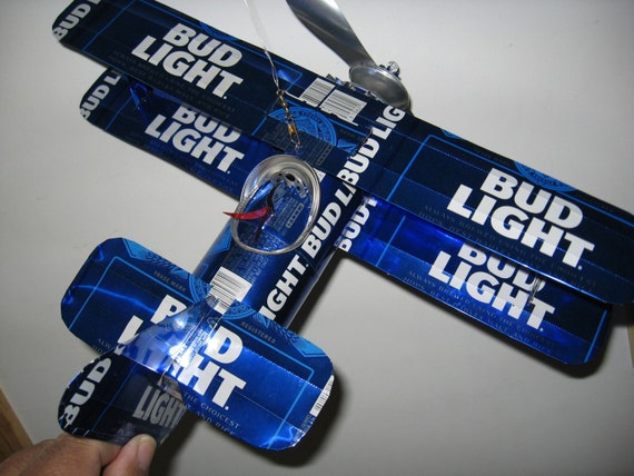 Handcrafted - Beer Can Airplane - Wind Spinner- Airplane - Can Art