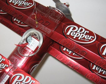 Dr Pepper Can Airplane – Recycled Soda Can Wind Spinner, Handmade