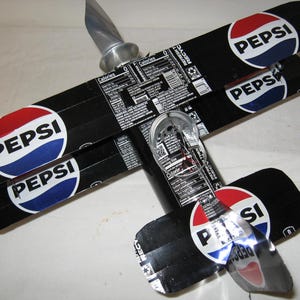 Pepsi Zero sugar 24 Soda Can Airplane - Handcrafted-Wind Spinner-sun catcher-air plane