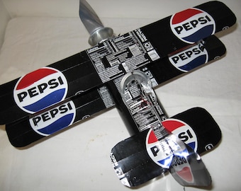 Pepsi Zero sugar 24 Soda Can Airplane - Handcrafted-Wind Spinner-sun catcher-air plane