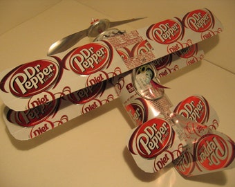 Dr. Pepper Diet C/F Soda Can Airplane - Handcrafted-Wind Spinner-sun catcher-air plane