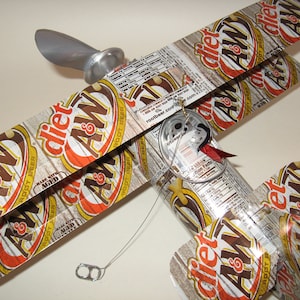 A & W Diet Root Beer Soda Can Airplane - Handcrafted-Wind Spinner-sun catcher-air plane