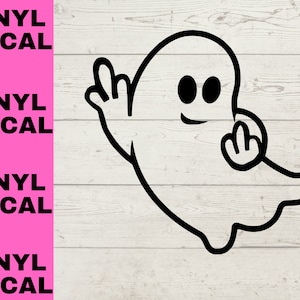 Middle Finger Ghost 2 decal, car Decal, notebook, tablet, phone, laptop sticker, Halloween Decal