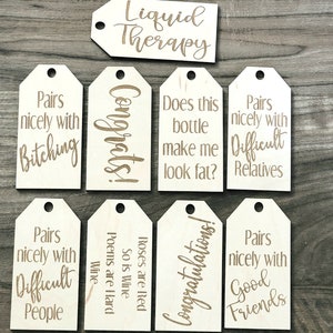 Wooden Wine Bottle Tag. Funny Wine Tag, Bottle tags, Wine gift, Wine lover gift, gifts for wine lovers, Gag gift, Holiday Gift, Hostess gift