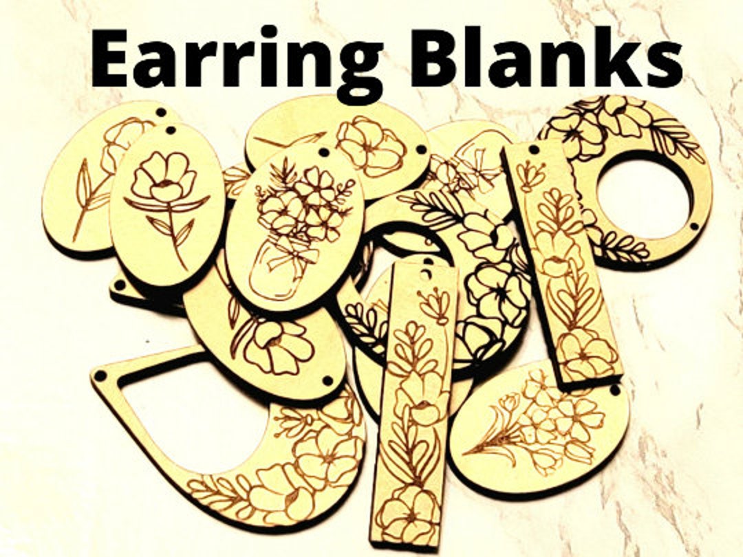 Floral Earring BLANKS3, Jewelry Blanks, Earring Blanks, Make Your Own Jewelry Wood Blanks