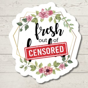 Fresh Out Of F*cks Sticker, Adult Humor, Water Resistant Sticker, Sarcastic Decal, Offensive Decals