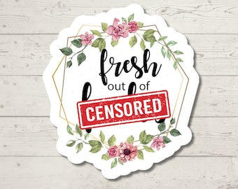 Fresh Out Of F*cks Sticker, Adult Humor, Water Resistant Sticker, Sarcastic Decal, Offensive Decals