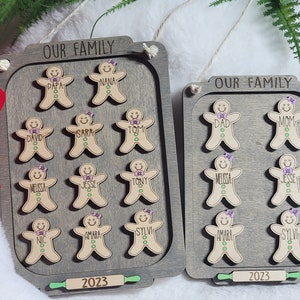 Gingerbread Cookie 2023 Ornament, Wooden Ornament, Laser Cut Ornament, Family Christmas, Personalized Family Ornament