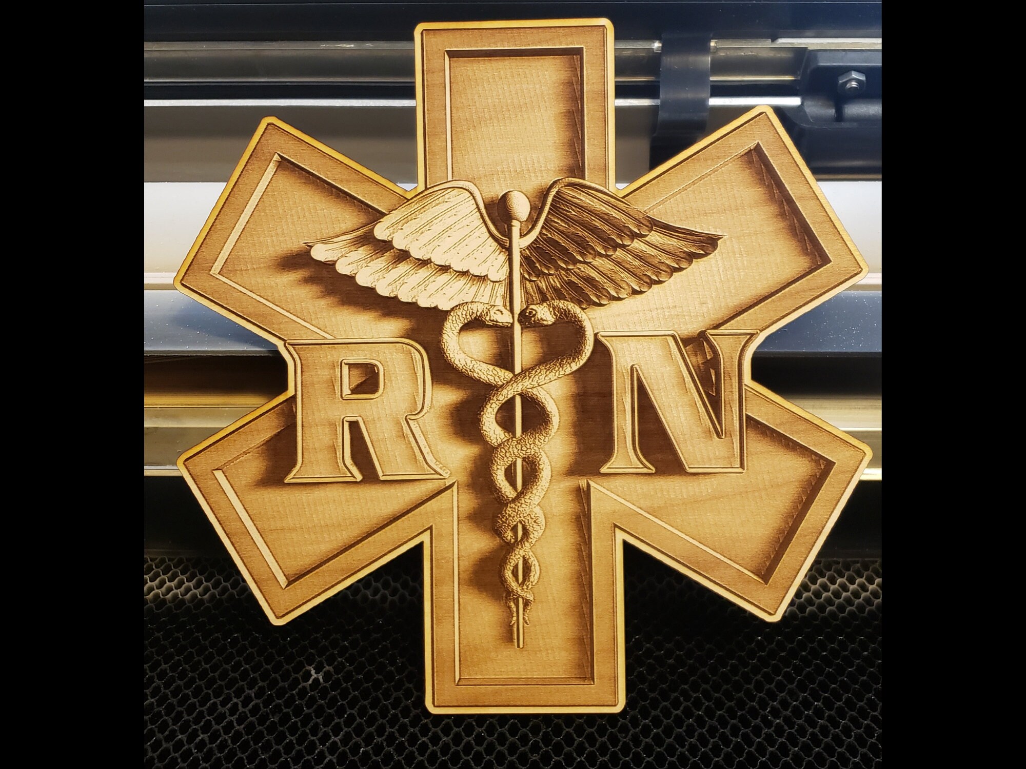 Rn Ii Sign RN 2D Wood Sign (3D Illusion), Nurse Sign, Home Decor, 3d Illusion Sign ...