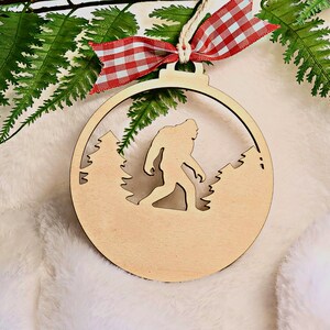 Sasquatch Ornament, Bigfoot Wooden Ornament, Laser Cut Ornament, Funny Christmas, Sasquatch Christmas, Bigfoot Christmas