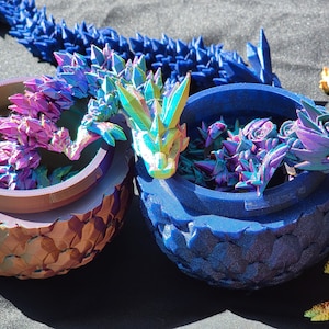 Crystal Dragon with Dragon Scale Egg, Articulating Dragon, Fidget Toy, Desk Toy,  Cinderwing3D Design, As Seen on Tik Tok