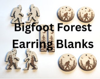 Bigfoot BULK Wooden Earring BLANKS, Jewelry Blanks, Earring Blanks, Make Your Own Jewelry Wood Blanks, DIY Earrings, sasquatch blanks