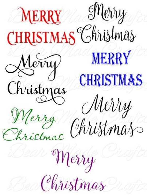 Set of 7 Merry Christmas SVGs Merry Christmas HTVVinyl | Etsy